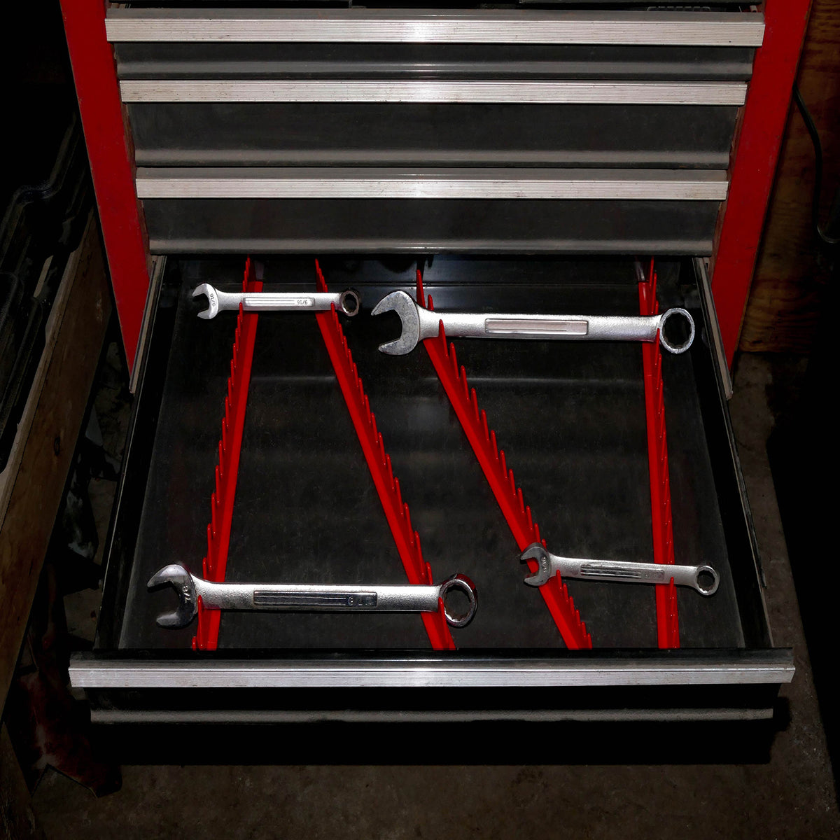 Magnetic Wrench Organizer - 4Pc Drawer Organizer Tray Wrench Rack