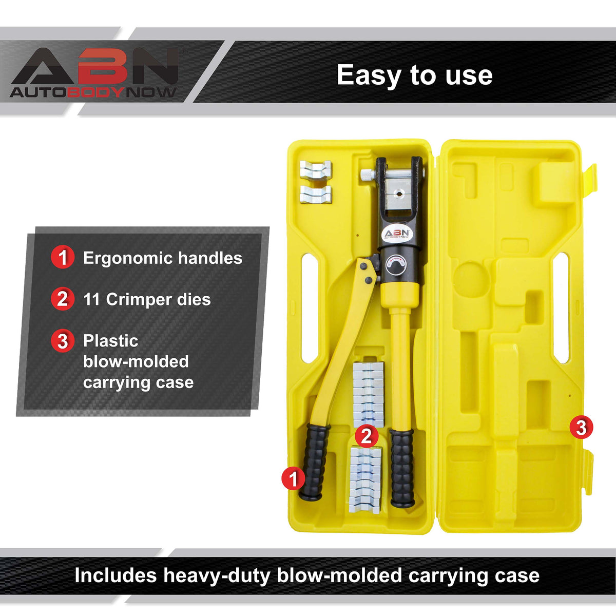 Hydraulic Crimper Cable Crimping Tool with Crimper Dies – 16 Ton