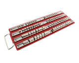 Large SAE Socket Holder Tray Rack Rail 80-Piece 1/4" 3/8” 1/2" Inch