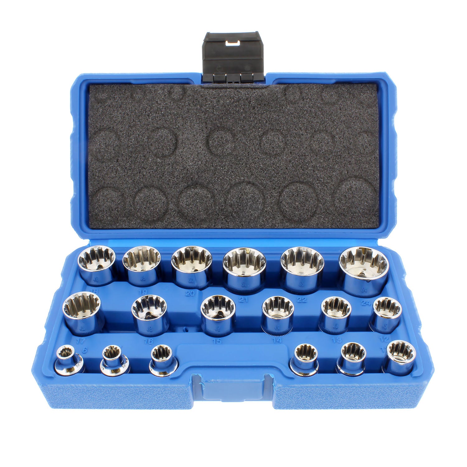 Universal Spline Socket Set – 18 Piece Metric 3/8” Drive Socket Tool