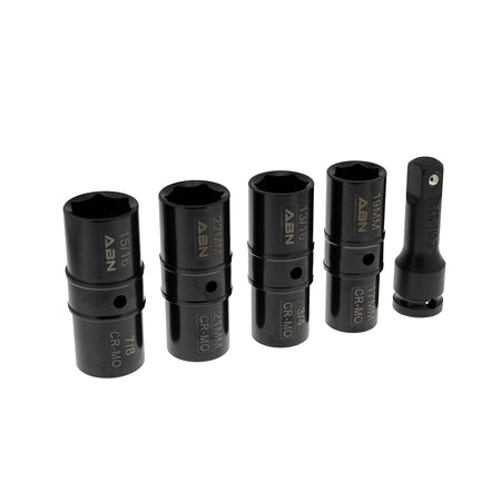 Double Side Lug Nut Socket Set, 5Pc - 1/2in Drive Flip Impact Sockets