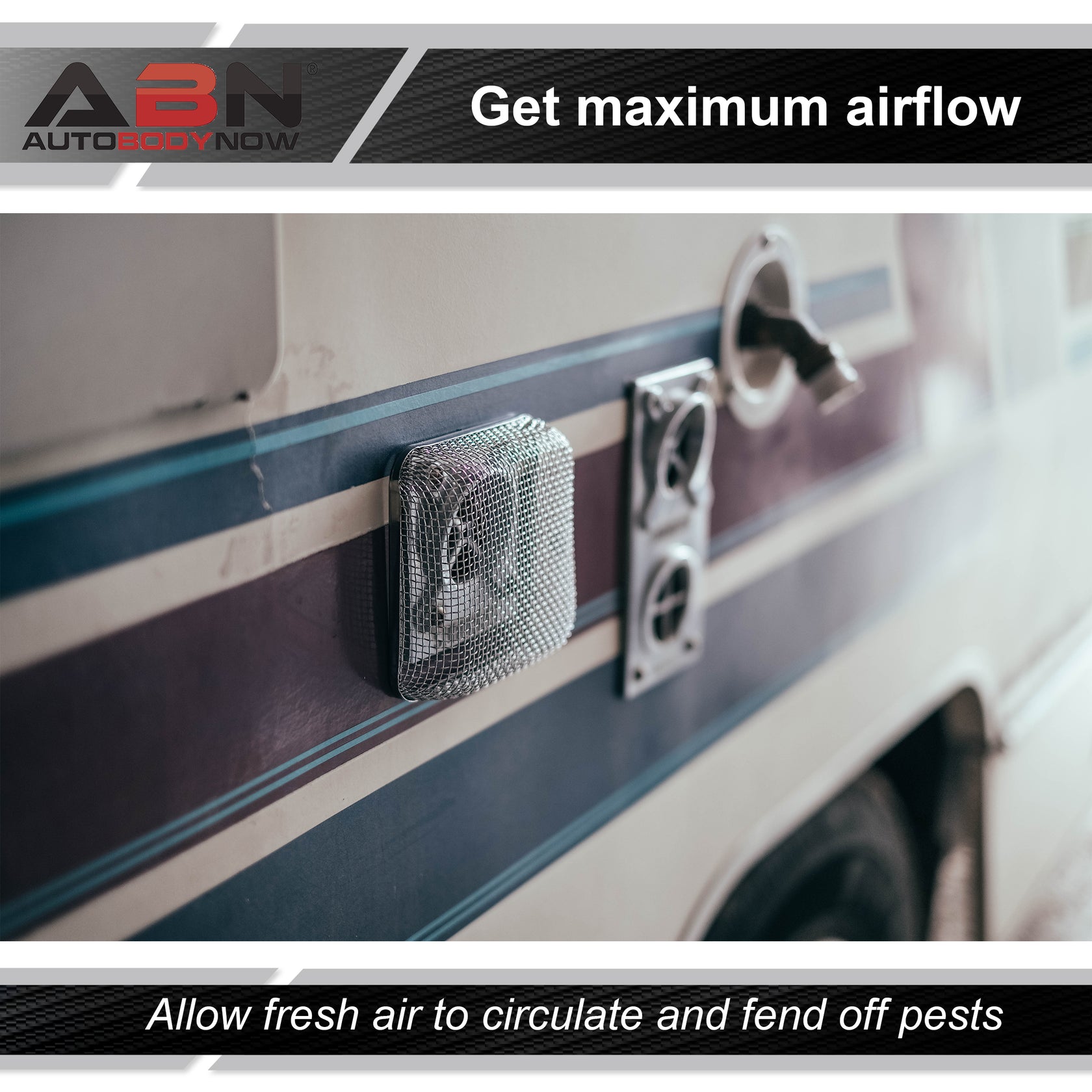 Camp Trailer RV Vent Bug Screen Cover 4.5” x 4.5” x 1.3" Inch ABN 9801