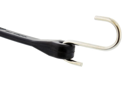 EPDM Rubber Straps with Hooks - 15in Black Rubber Bungee Cords, 10Pk