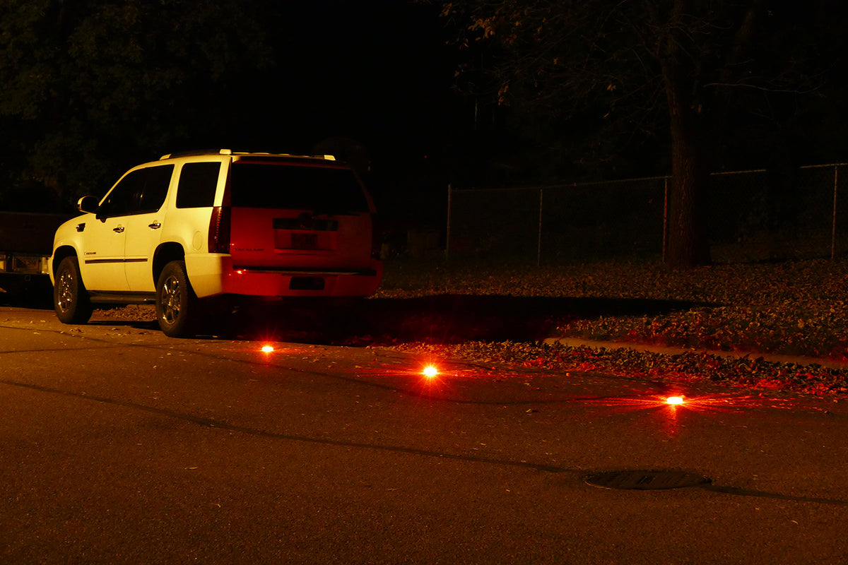 Portable LED Safety Flare Signal Light w/ 9 Warning Light Modes 3-PACK in Red